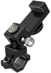 Suport Telefon Bicicleta / Atv Montare pe Ghidon Ajustabil cu Brat Rotatie 360 Busola Negru 