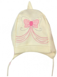Caciula pentru fete Koala Kokardka 2417C 68 cm Crem 