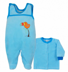 Compleu 2 piese salopeta si bluza pentru baieti Koala Kakadu 3244-A-62-cm Albastru 