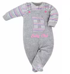 Compleu 2 piese salopeta si bluza pentru fete Koala Baby Club 3964RZ-74-cm Roz 