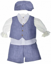 Costum botez din 4 piese pentru baieti Duomar 20623-1-80 Albastru 