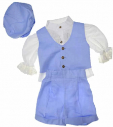 Costum botez din 4 piese pentru baieti Duomar 20623-5 Albastru 