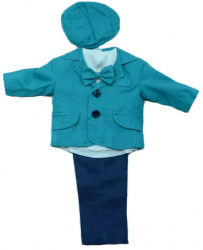Costum de botez 6 piese pentru baieti Micul Vip MCVB7-0-3-luni Multicolor 