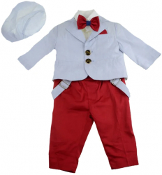 Costum de botez pentru baieti 6 piese Mini Junior CEB-18-0-3-luni Multicolor 