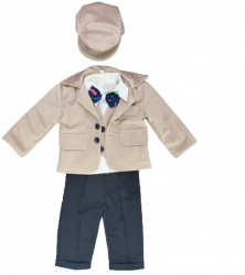 Costum elegant 6 piese pentru baieti Mini Junior CMV-0740-68 Bej 
