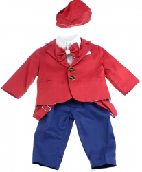 Costum elegant pentru baieti 6 piese Mini junior CEB-25-80-cm Rosu 