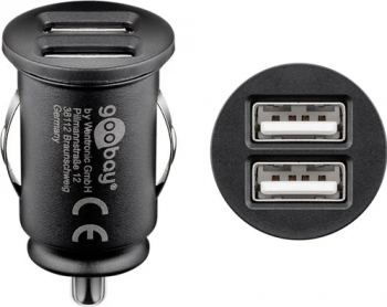 Incarcator auto Goobay 2x USB-A 2.1 A max negru