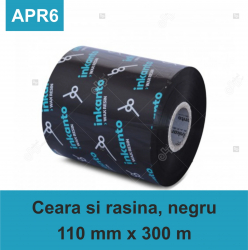 Ribon ARMOR Inkanto APR6 ceara si rasina waxresin negru 110mmx300M OUT 