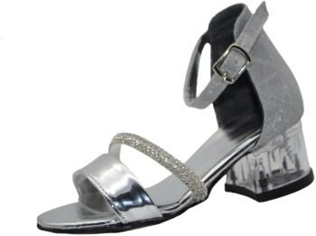 Sandale cu toc transparent pentru fete Small Foot SMLFS-14-29 Argintiu 