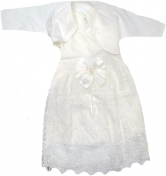 Set 2 piese rochita si bolero pentru fete Mini Junior BBW-5-80 Alb 