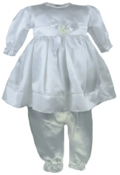 Set 2 piese rochita si pantaloni Mini Junior CA52427AB-3-luni-62-cm Alb 