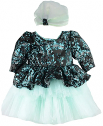 Set 2 piese rochita si turban pentru fete Mini Junior 62BV-62-1-3-luni Multicolor 