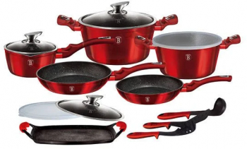 Set oale marmorate 14+2 piese Burgundy Metalic Line Berlinger Haus BH 6781 