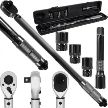 Cheie dinamometrica 28-210Nm 1/2 si 3 capete suplimentare 17/19/21 mm cutie depozitare inclusa 