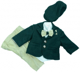 Costum elegant 6 piese pentru baieti Colibri 2035-V-80-cm Verde 