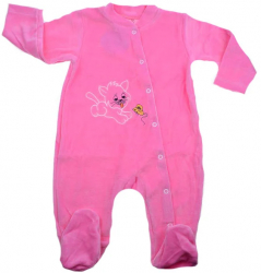 Salopeta cu maneca lunga pentru fete Pifou SALRZ-2-62-cm Roz 
