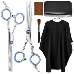 Set 2 Foarfece Profesionale frizerie / coafura din otel cu accesorii incluse 