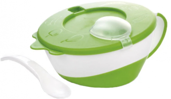 Set 2 piese castron si lingurita Canpol Babies 31 406V Verde 
