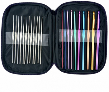 Set 22 crosete din aluminiu marime 0 6 6 5 mm din material Inox/Aluminiu Multicolor 