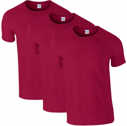 Set de tricouri barbati 100 bumbac 3 piese L Rosu 