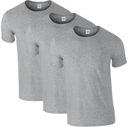Set de tricouri barbati 100 bumbac 3 piese XL Gri 
