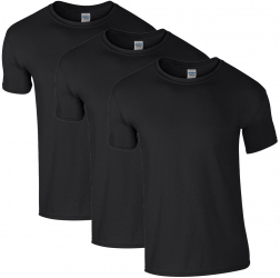 Set de tricouri barbati 100 bumbac 3 piese 2XL Negru 