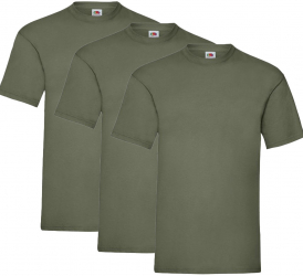 Set de tricouri barbati 100 bumbac 3 piese S Verde militar 