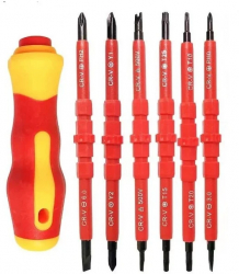 Set Surubelnite pentru Electricieni 12 in 1 Portocaliu / galben 