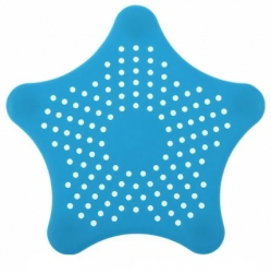 Sita Protectie Scurgere cu Ventuze din Silicon pentru Chiuveta Cada Dus Sifon 15 x 15 cm Albastru 