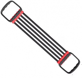 Extensor fitness cu 5 corzi banda fitness din cauciuc rezistenta 40 kg Rosu / Negru 