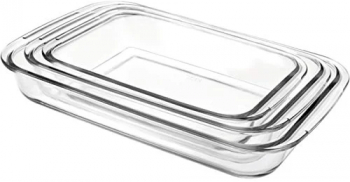 Set 3 vase rectangulare Ibili-Kristall sticla termorezistenta transparent 1.6L 2.2L 2.9L 