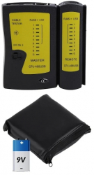 Tester UTP pentru cablul de retea de internet RJ45 RJ11 USB A USB B gentuta prostectie si baterie Negru 