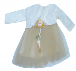 Set 2 piese rochita si bolero pentru fete Mini Junior BBW-9-80 Alb 