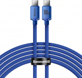 Cablu de date si incarcare Baseus Fast Charging USB Type-C - USB Type-C 100 W Lungime 2 m Albastru 