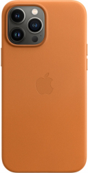 Husa de protectie Apple Leather Case with MagSafe pentru iPhone 13 Pro Max Golden Brown 