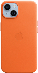 Husa de protectie Apple Leather Case with MagSafe pentru iPhone 14 Orange 