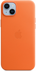 Husa de protectie Apple Leather Case with MagSafe pentru iPhone 14 Plus Orange