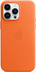 Husa de protectie Apple Leather Case with MagSafe pentru iPhone 14 Pro Max Orange 