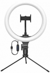 Lampa Led Circulara 12 inch Baseus CRZB10-A01 cu Suport Smartphone si Stand Birou