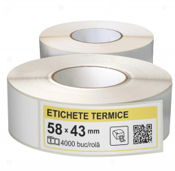 Role etichete termice autoadezive 58x43 mm 4000 etichete rola 