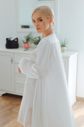 Set Bride Halat lung din satin si rochita de noapte ZN00254 