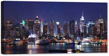 Tablou luminos in intuneric GlowforHome Orizont Panorama New York oras 120 cm x 60 cm 