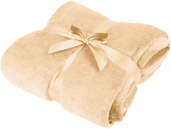 Patura Fleece Polar Material Moale si Pufos Cocolino Dimensiune 200x220 cm pentru 2 Persoane Culoare Crem 