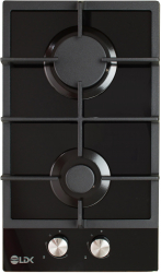 Plita incorporabila LDK Linares JZ2BK30 Gaz 2 arzatoare Aprindere electrica Gratar fonta Siguranta 30 cm Negru 
