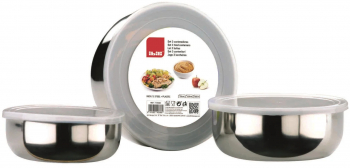 Set 3 caserole Ibili-Kitchen Aids otel inoxidabil argintiu 