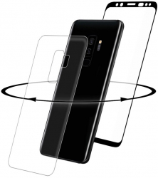 Folie Eiger Sticla 3D 360° compatibila cu Samsung Galaxy S9 Plus G965 9H folie sticla spate inclusa Clear Black 