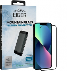Folie Eiger Sticla 3D Edge to Edge compatibil cu iPhone 13 Pro Max Clear Black 