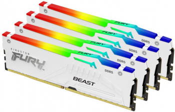 Memorie Kingston FURY Beast RGB White 64GB DDR5 5200MHz CL40 Quad Channel Kit 