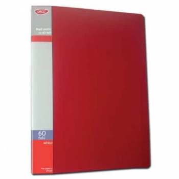 Mapa plastic 60 folii DACO Rosu MP460R 