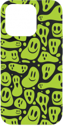 Husa BestCase Compatibila Cu Apple iPhone 13 Pro Max Green Acid Smiley 0.8MM Slim Negru B 1051 
